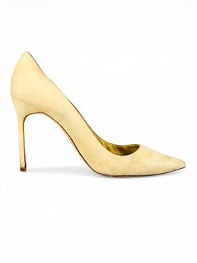 Manolo Blahnik BB 105 Nude Suede Pointed Toe Pumps Stiletto Heels EU 40